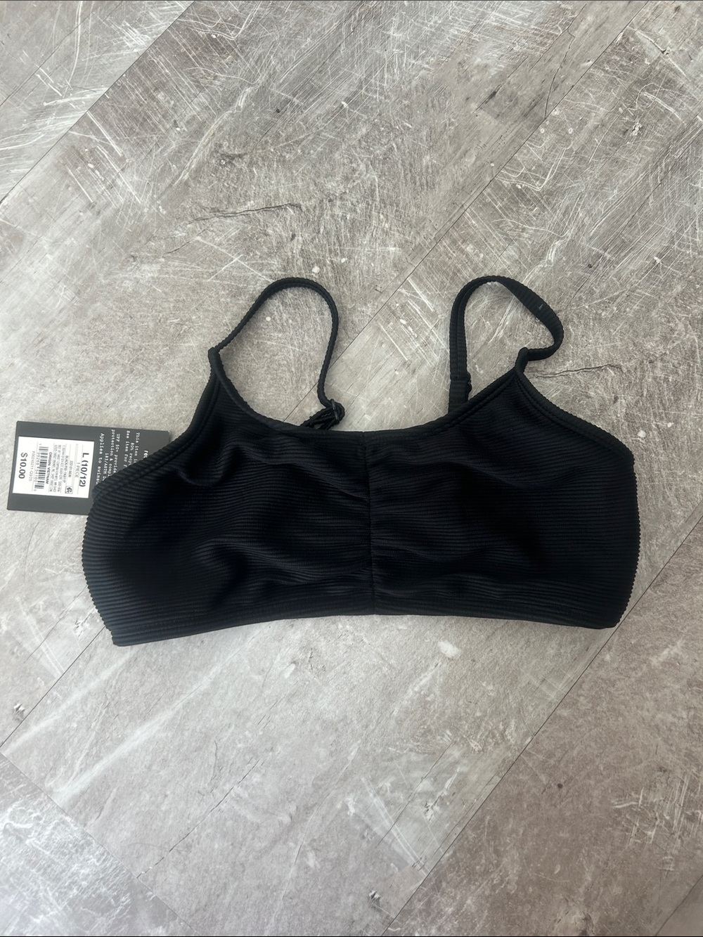art class Black Ribbed Kids Swim Bikini Top